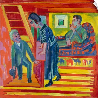 The Visit - Couple And Newcomer, 1922