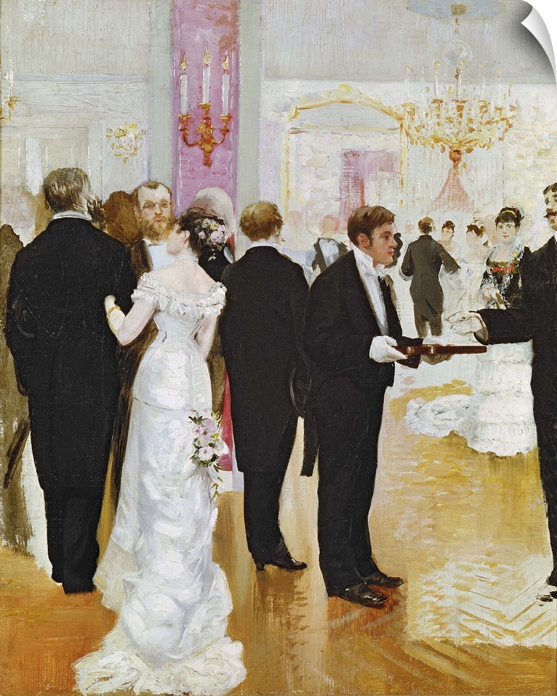 XIR63422 The Wedding Reception, c.1900 (oil on canvas)  by Beraud, Jean (1849-1935); 37x30 cm; Private Collection; Giraudo...