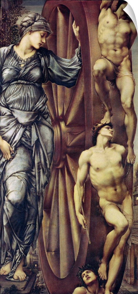 XIR83600 The Wheel of Fortune, 1875-83 (oil on canvas); by Burne-Jones, Sir Edward (1833-98); 199x100 cm; Musee d'Orsay, P...