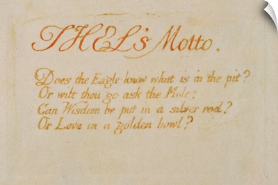 Thel's Motto, plate 2 from The Book of Thel, 1789