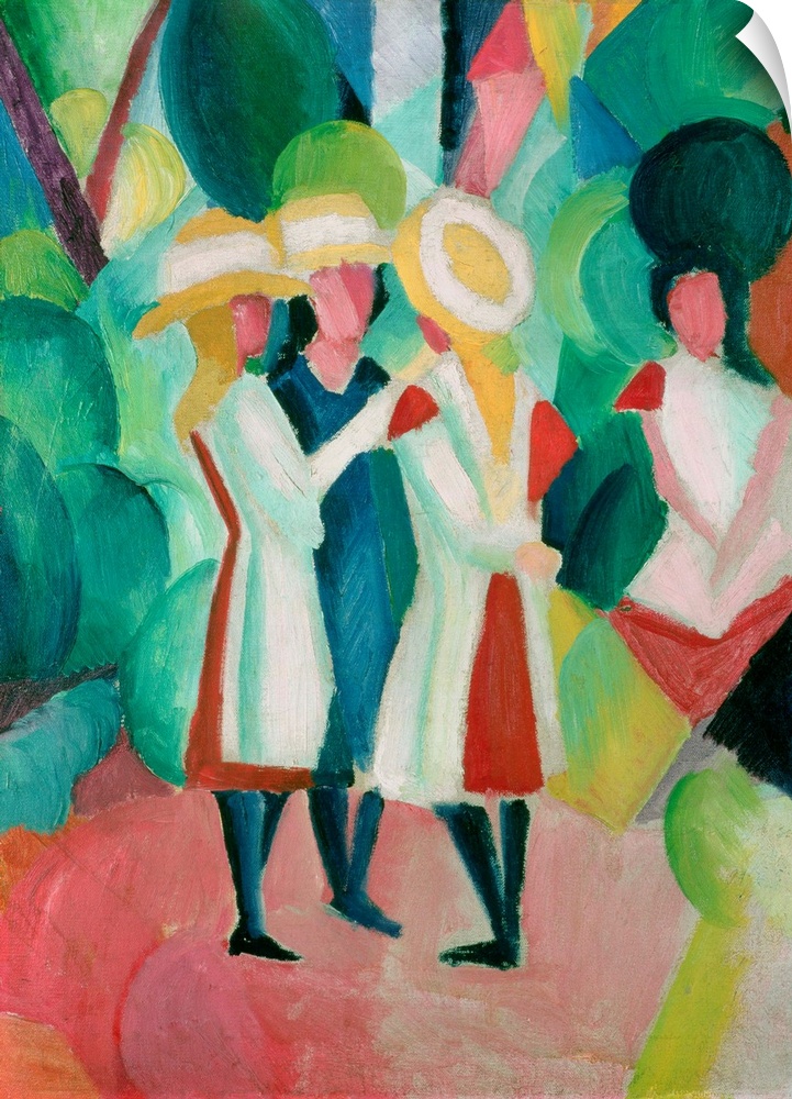 HGM81221 Credit: Three girls in yellow straw hats, 1913, by August Macke (1887-1914)Haags Gemeentemuseum, The Hague, Nethe...