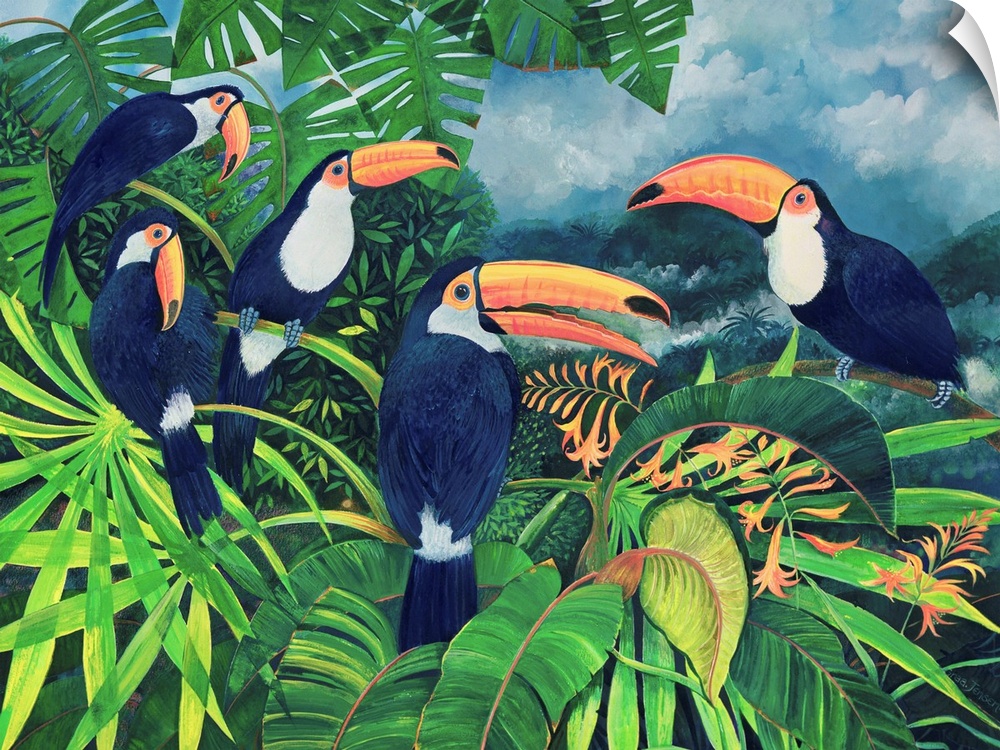 Toucan Talk by Lisa Graa Jensen, watercolor and gouache on paper.