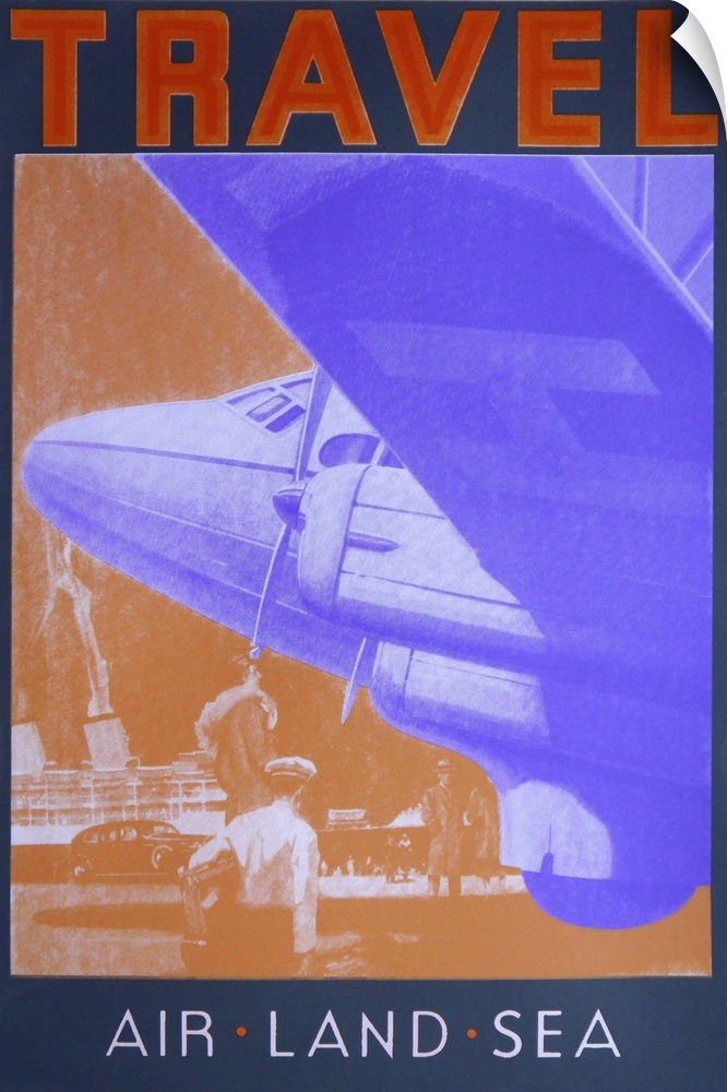 Contemporary artwork of an air travel poster.