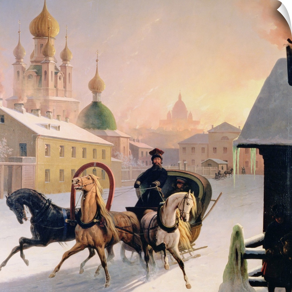 Troika on the Street in St. Petersburg, 1850s