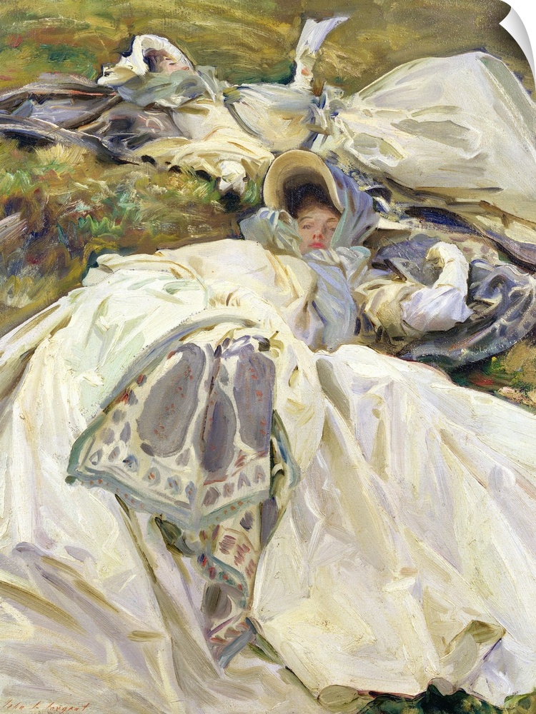 Two White Dresses, 1911 (oil on canvas) by John Singer Sargent (1856-1925)Private Collection/ The Bridgeman Art LibraryNat...