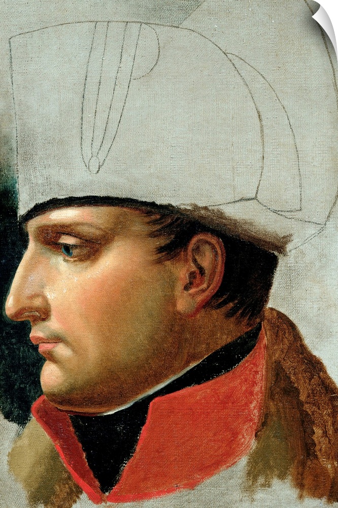 XIR148737 Unfinished Portrait of Napoleon I (1769-1821) formerly attributed to Jacques Louis David (1748-1825) 1808 (oil o...