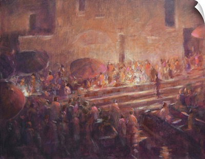 Varanasi Steps At Night