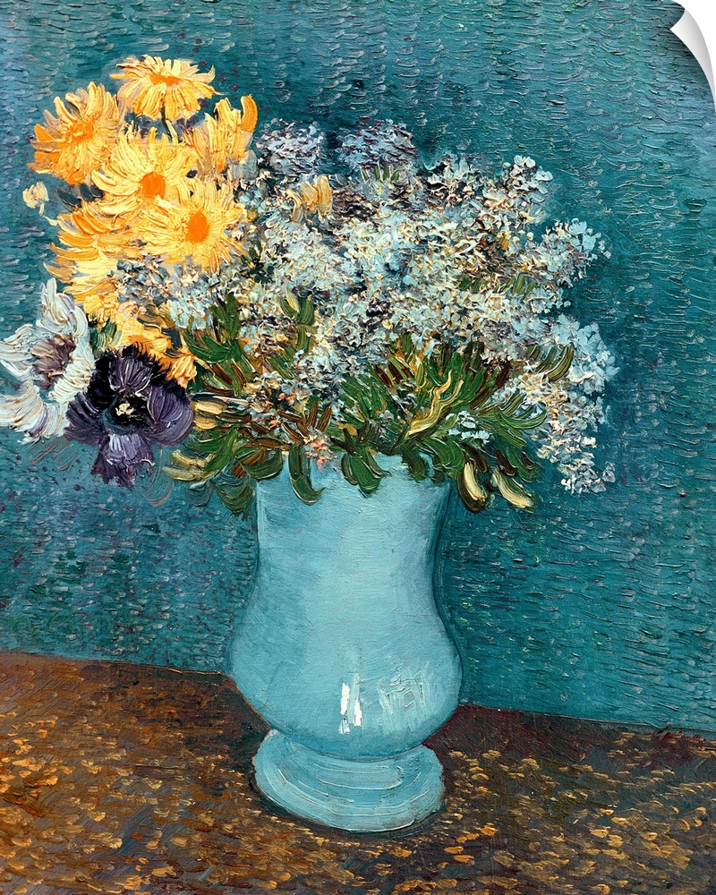 1887 still life oil painting of flowers by Vincent Van Gogh from the Private Collection in Geneva, Switzerland.