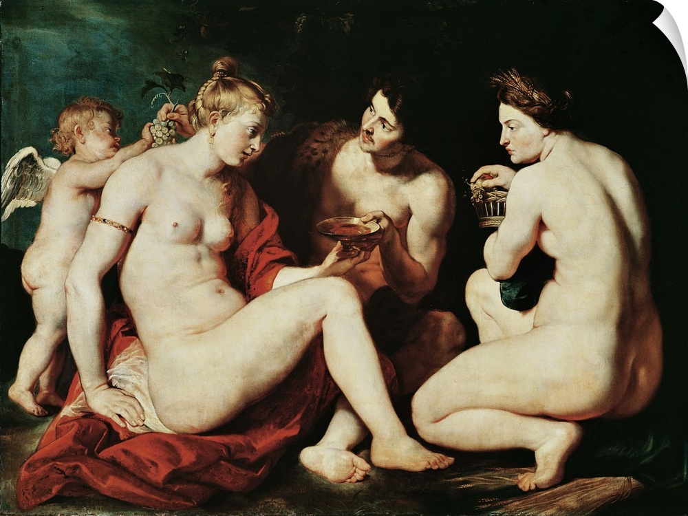 XIR226582 Venus, Cupid, Bacchus and Ceres, 1613 (oil on canvas)  by Rubens, Peter Paul (1577-1640); Staatliche Kunstsammlu...