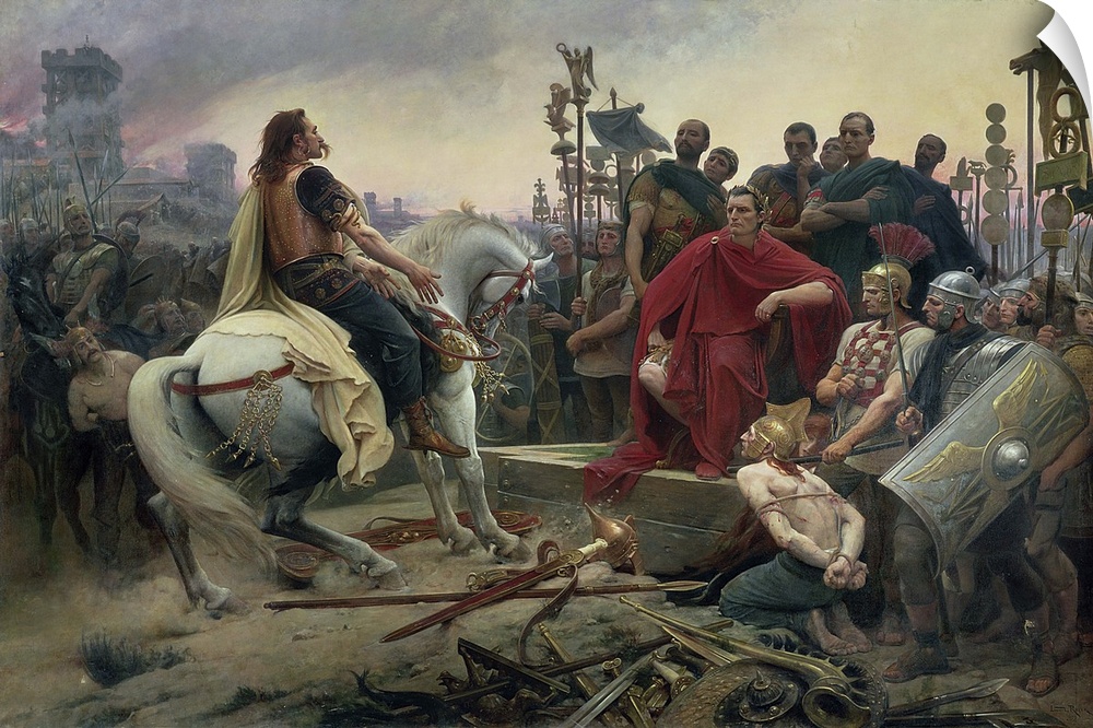 XRZ72286 Vercingetorix throws down his arms at the feet of Julius Caesar, 1899 (oil on canvas)  by Royer, Lionel Noel (185...