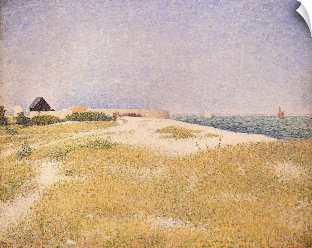 BAL385529 View of Fort Samson, 1885 (oil on canvas)  by Seurat, Georges Pierre (1859-91); Hermitage, St. Petersburg, Russi...