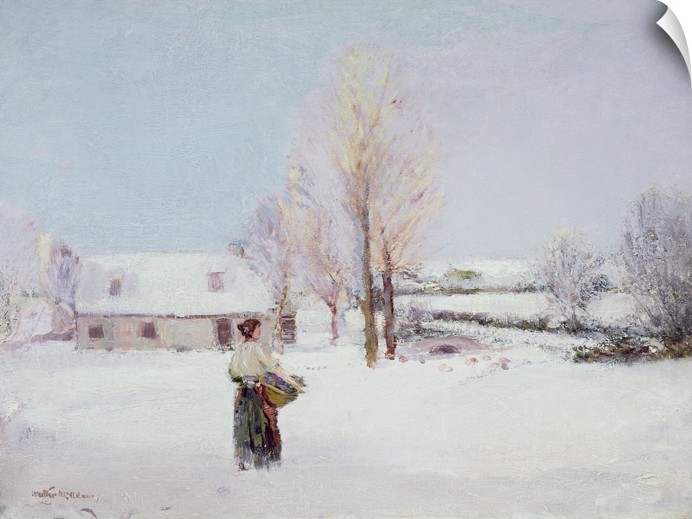 BAL11866 Walk through the Snow (oil on canvas)  by McAdam, Walter (1866-1935); Mark Hancock Gallery, London, UK; English, ...