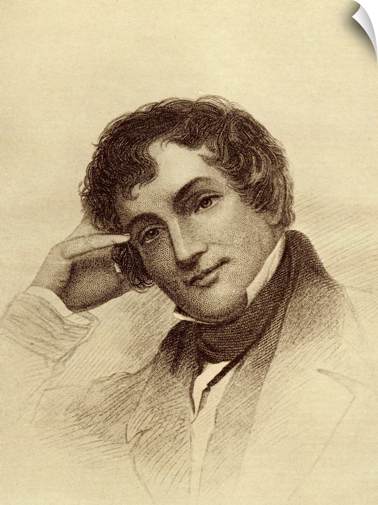 Washington Irving, 1783-1859.  American writer. From the book "The Masterpiece Library of Short Stories, American, Volume 14.