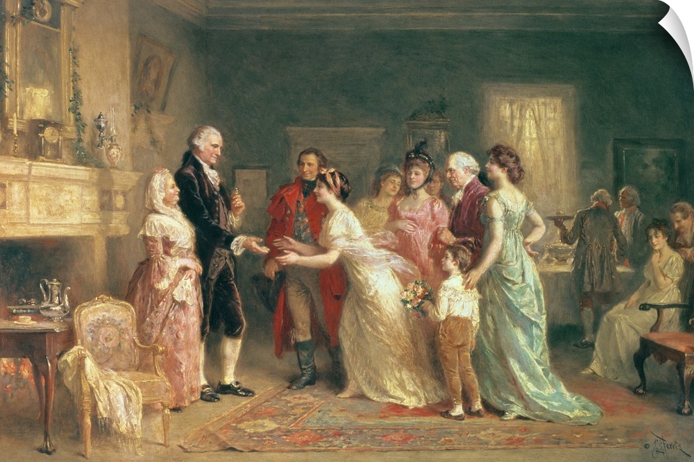 XTD69837 Washington's Birthday, 1798 (oil on canvas)  by Ferris, Jean Leon Jerome (1863-1930); Smithsonian Institution, Wa...