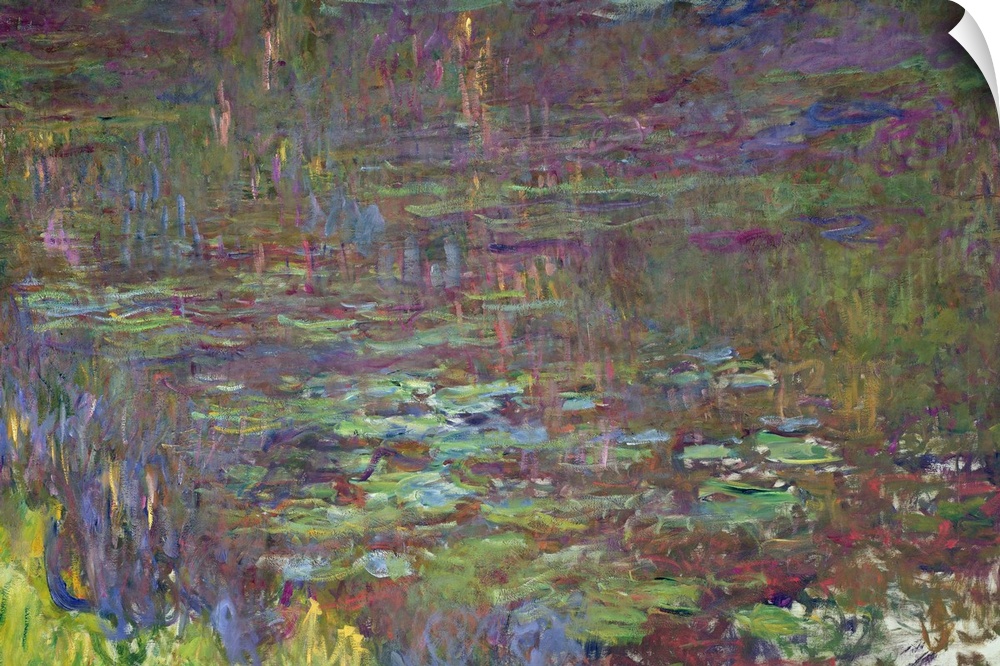 XIR160452 Waterlilies at Sunset, detail from the right hand side, 1915-26 (oil on canvas)  by Monet, Claude (1840-1926); M...