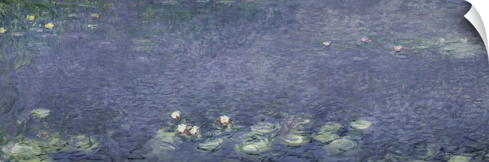 XIR71324 Waterlilies: Morning, 1914-18 (centre left section)  by Monet, Claude (1840-1926); oil on canvas; 200x425 cm; Mus...