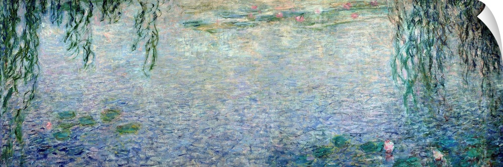 Wide panoramic canvas from the Impressionist masteros series of paintings from Giverny.