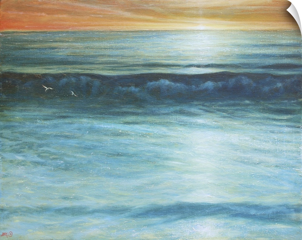 3253526 Waves Off Chesil Beach by Hare, Derek (b.1945); 76 x 61 cm;  Derek Hare. All rights reserved 2022.

Please note: T...