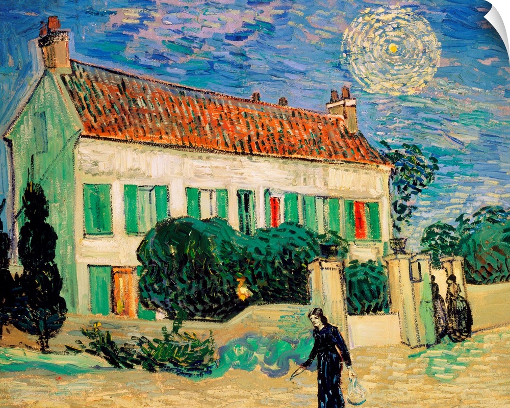 BAL385500 White House at Night, 1890 (oil on canvas)  by Gogh, Vincent van (1853-90); Hermitage, St. Petersburg, Russia; D...