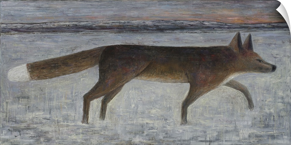 Winter Fox, 2014, oil on canvas.  By Ruth Addinall.