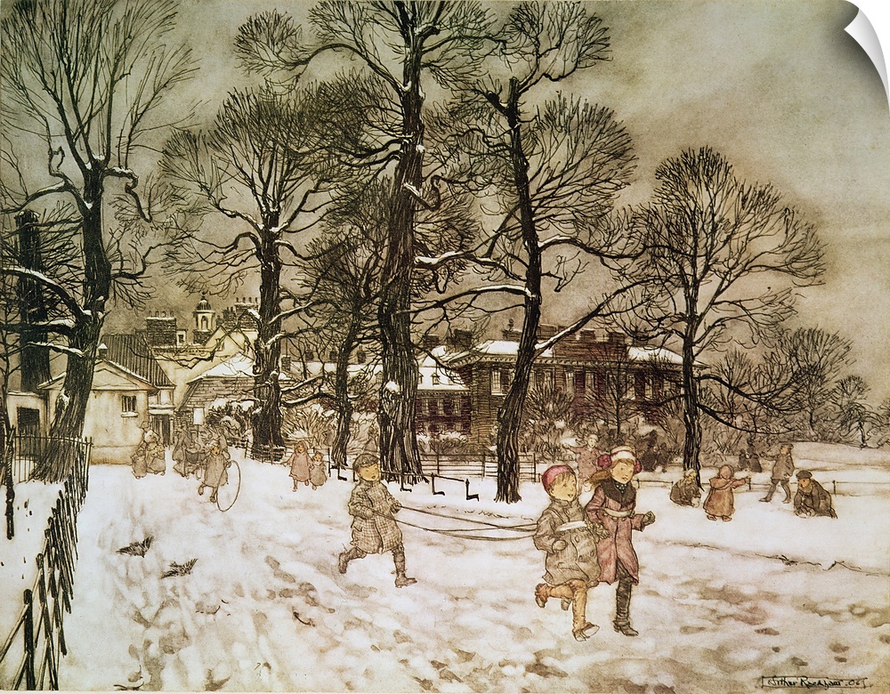 BAL14280 Winter in Kensington Gardens from 'Peter Pan in Kensington Gardens' by J.M. Barrie, 1906  by Rackham, Arthur (186...