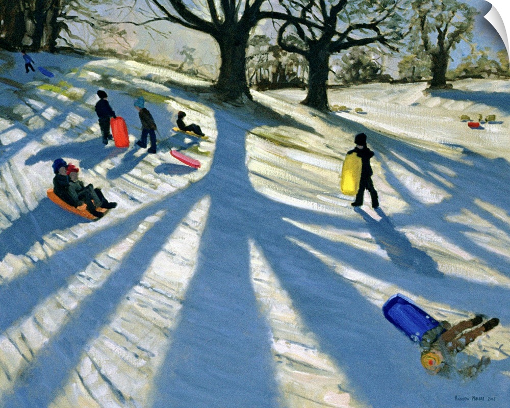 Winter Tree, Snow Sledgers, Calke Abbey, Derby
