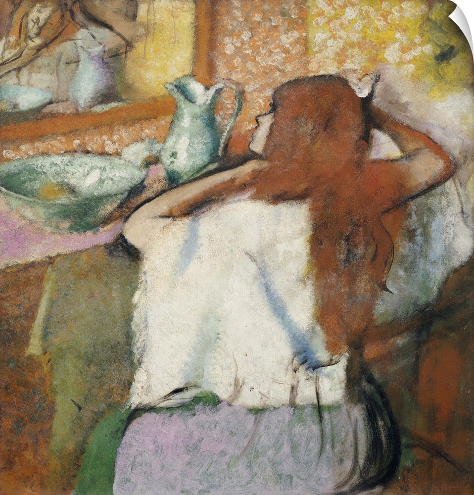 Woman at her Toilet (oil on canvas)  by Degas, Edgar (1834-1917)