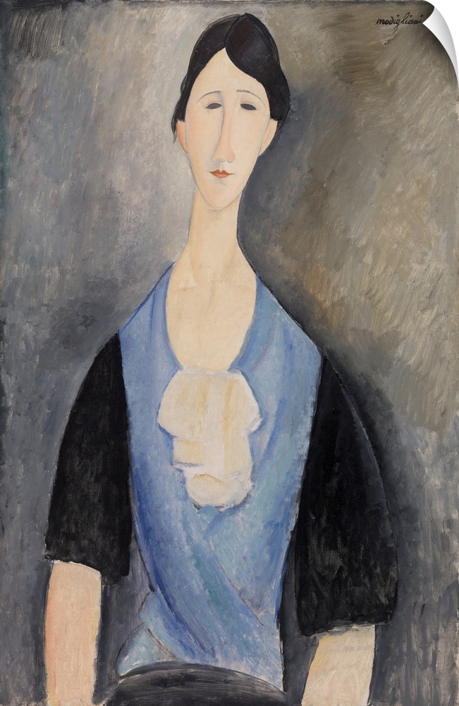 Woman In Blue (Originally oil on canvas)
