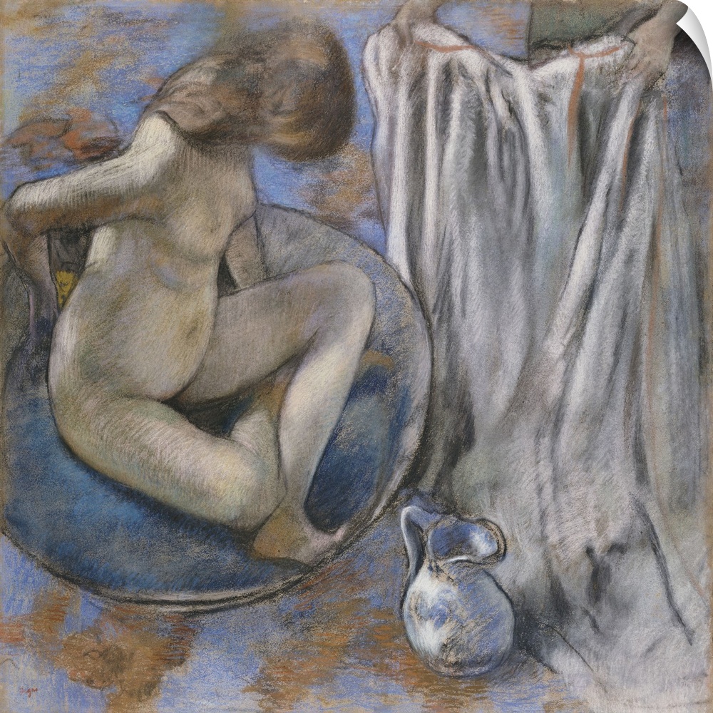 Woman in the Tub, 1884 (pastel on paper) by Degas, Edgar (1834-1917)