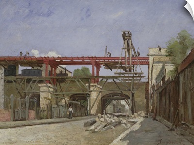 Workers Raising Ring Road Railway Tracks On Bridge Of The Rue De La Voute, Paris, 1888