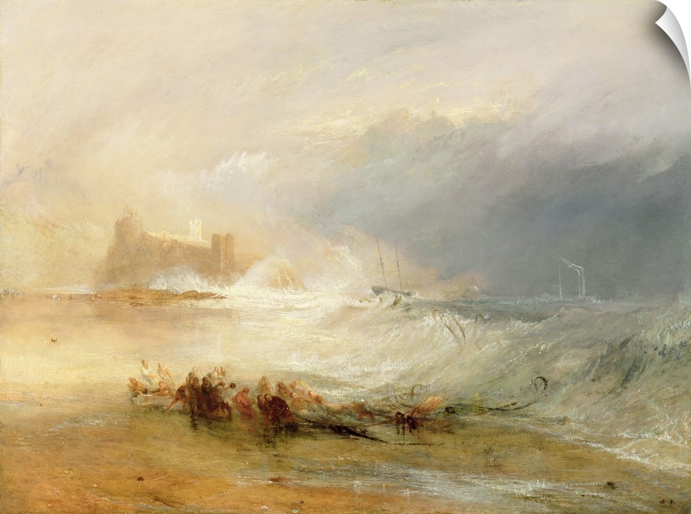 Wreckers - Coast of Northumberland, With a Steam Boat Assisting a Ship off Shore, 1834 (oil on canvas) by Turner, Joseph M...