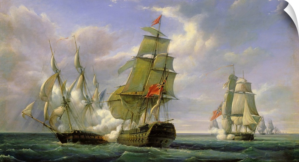 XIR173163 Combat between the French Frigate 'La Canonniere' and the English Vessel 'The Tremendous', 21st April 1806, 1835...