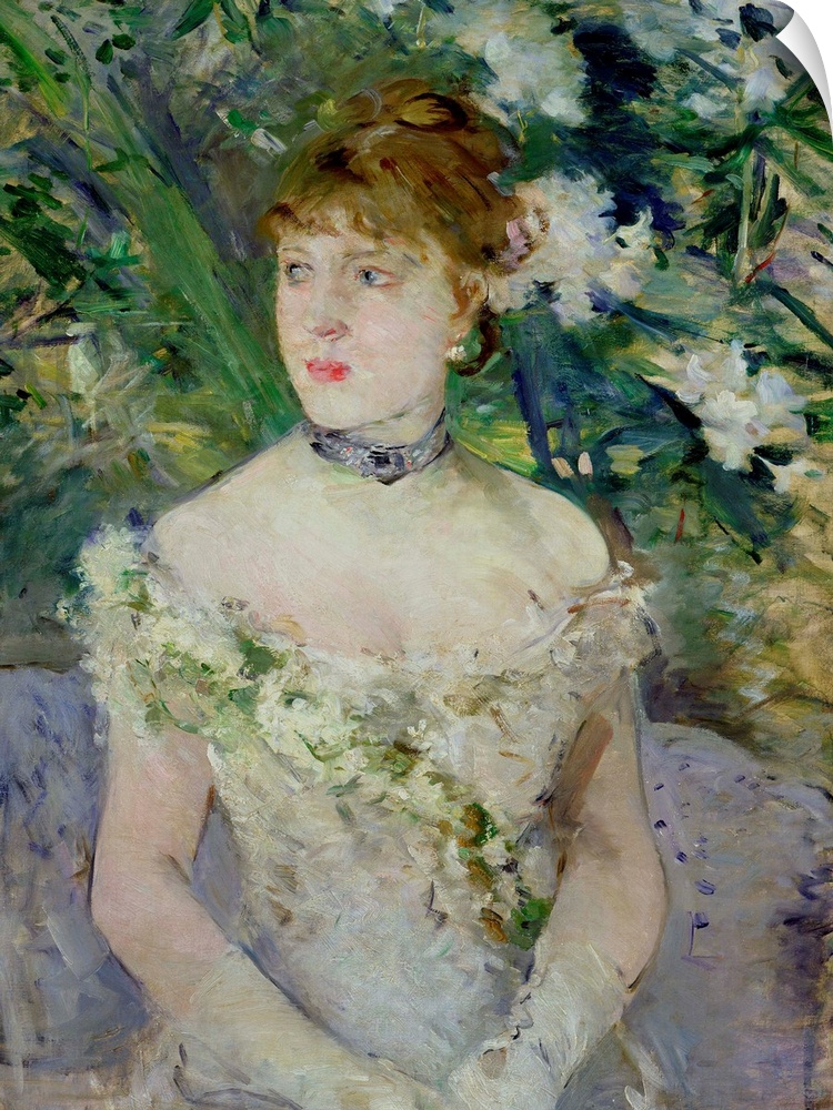 XIR140256 Young girl in a ball gown, 1879 (oil on canvas)  by Morisot, Berthe (1841-95); 71x54 cm; Musee d'Orsay, Paris, F...