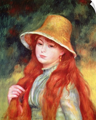 Young girl with long hair, or Young girl in a straw hat, 1884