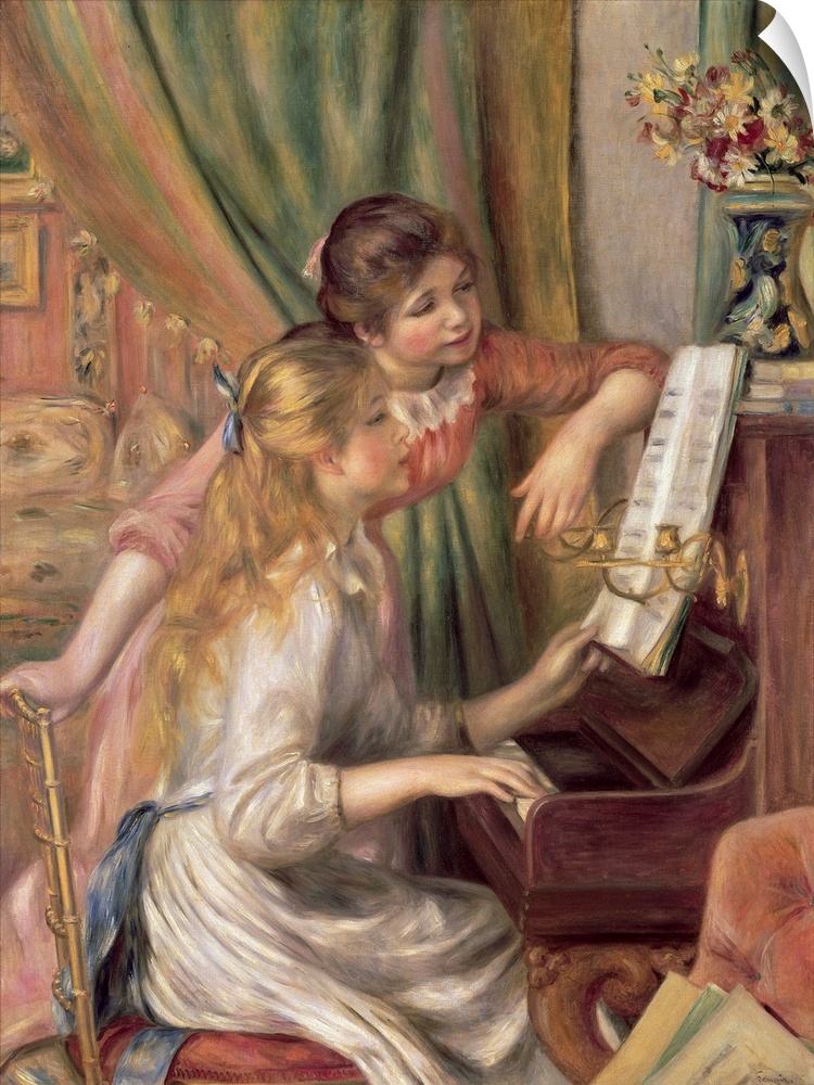 Young Girls at the Piano, 1892 (oil on canvas)  by Renoir, Pierre Auguste (1841-1919); Musee d'Orsay, Paris, France; Frenc...