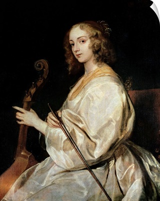 Young Woman Playing a Viola da Gamba