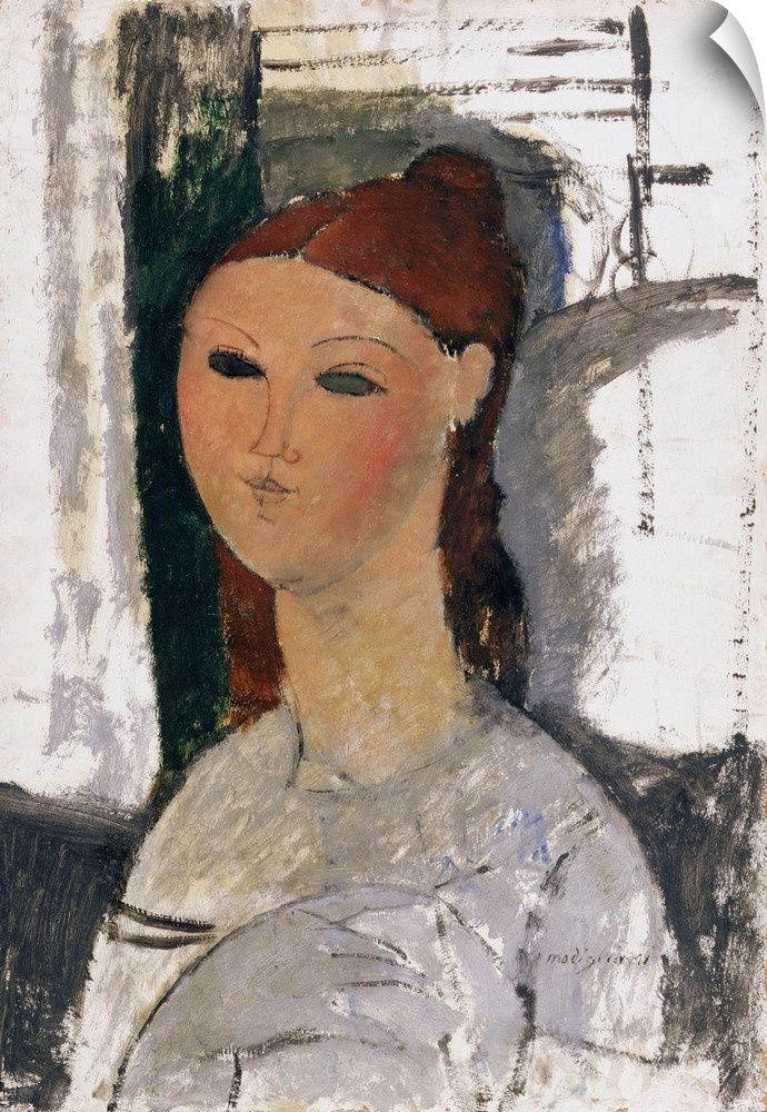 Young Woman, Seated, c.1915 (oil on canvas); by Modigliani, Amedeo (1884-1920) Fitzwilliam Museum, University of Cambridge...