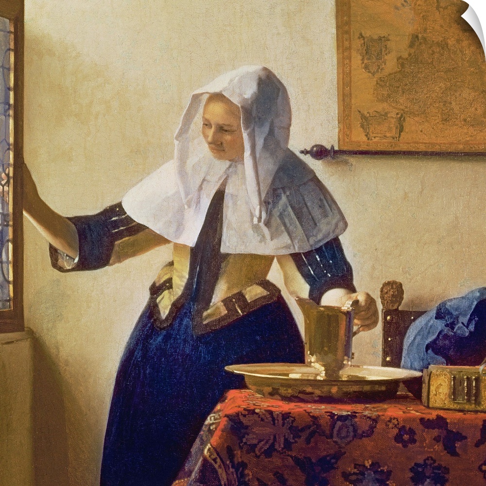 XIR73587 Young Woman with a Water Jug, c.1662 (oil on canvas)  by Vermeer, Jan (1632-75); 40.6x45.7 cm; Metropolitan Museu...