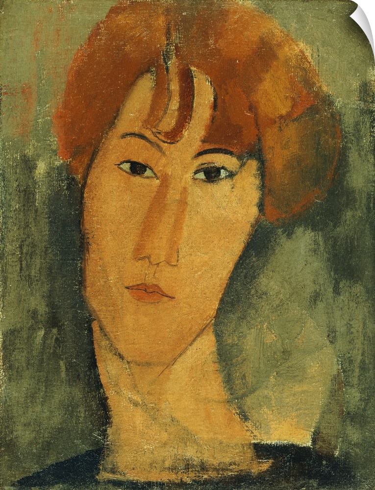 CH378369 Young Woman with Red Hair Wearing a Collar (oil on canvas) by Modigliani, Amedeo (1884-1920); Private Collection;...