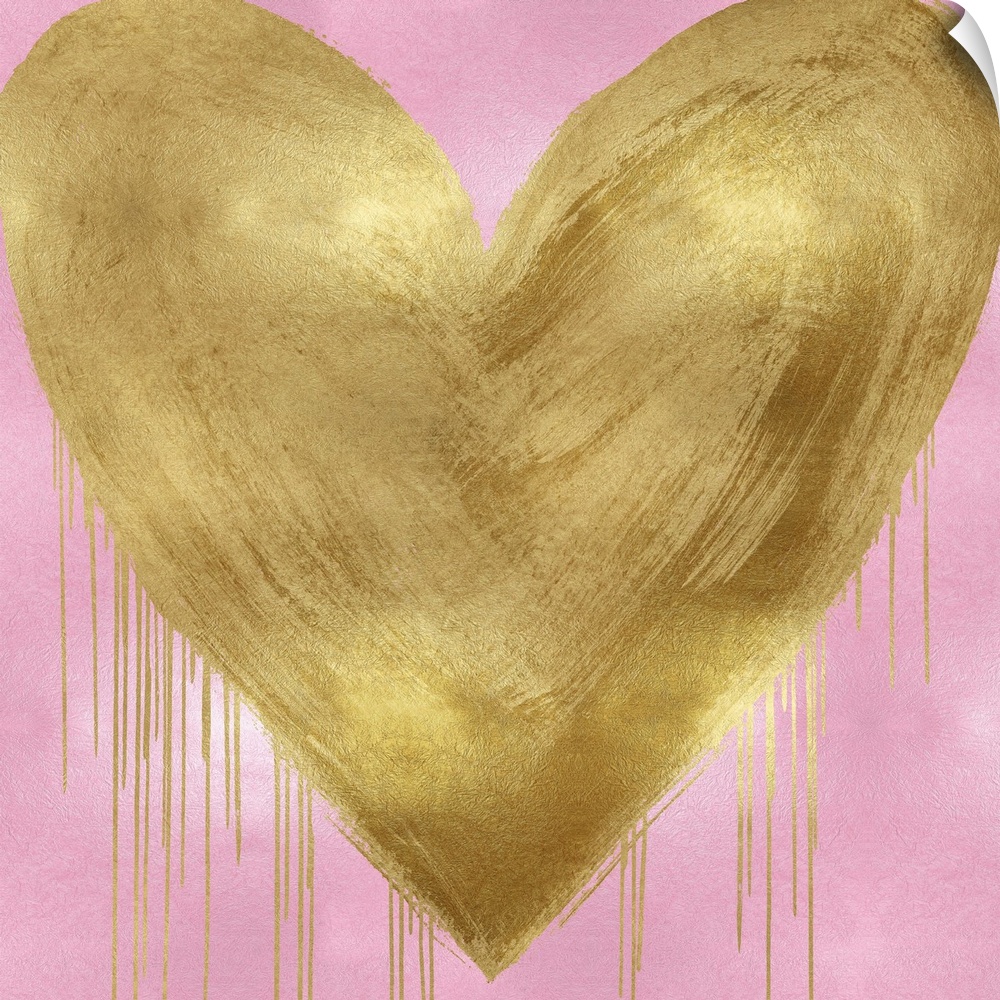 Big Hearted Gold on Pink