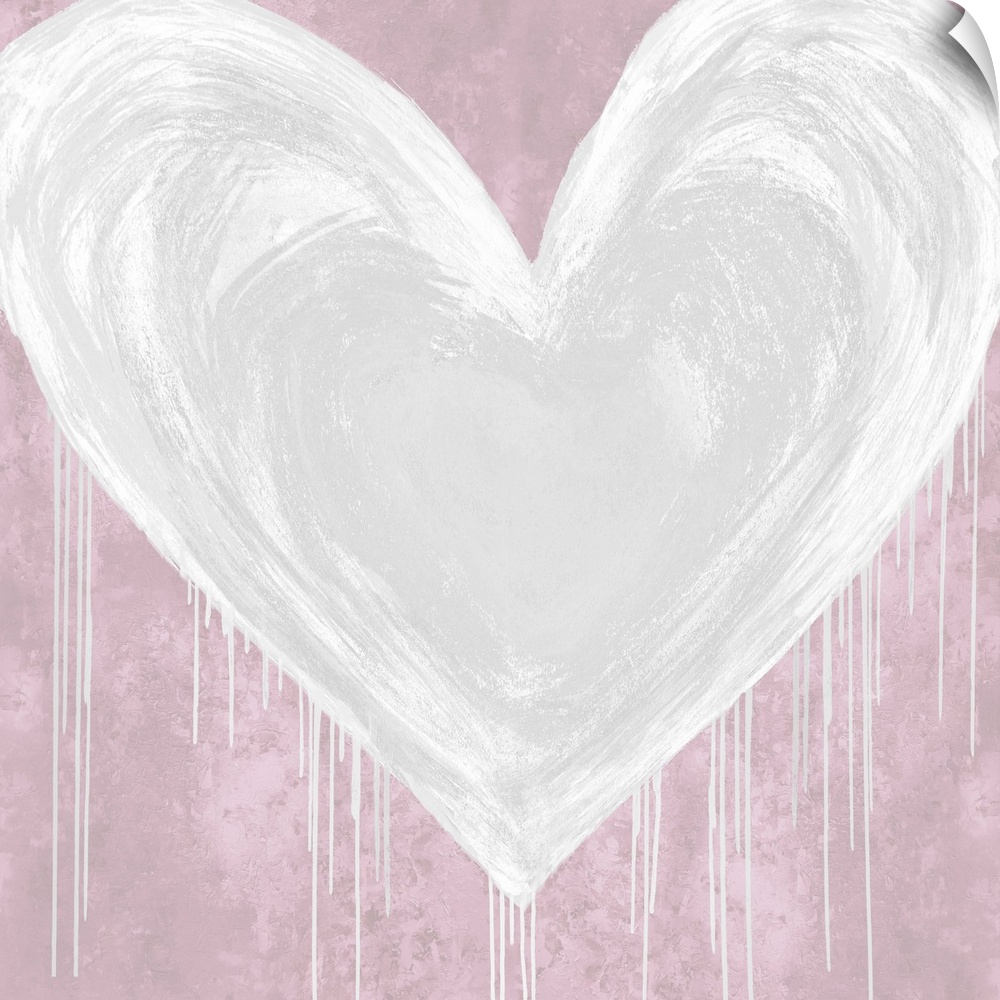 Big Hearted White on Pink