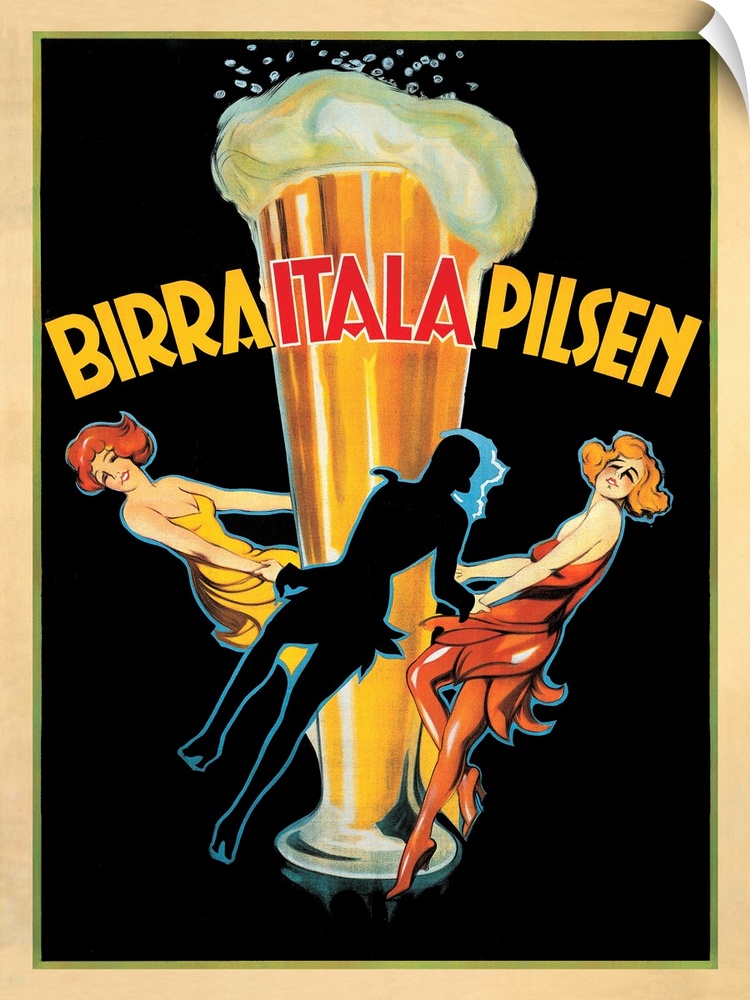 Vintage advertisement of Birra Itala Pilsen (1920) by Leonetto Cappiello.