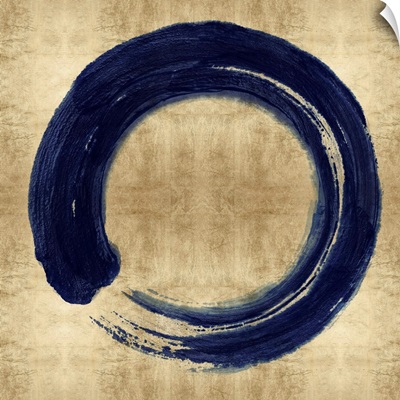Blue Zen Circle on Gold I