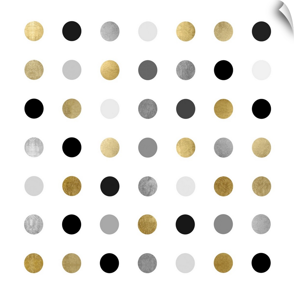 Seamless polka dots pattern. Large black dots on a white background.