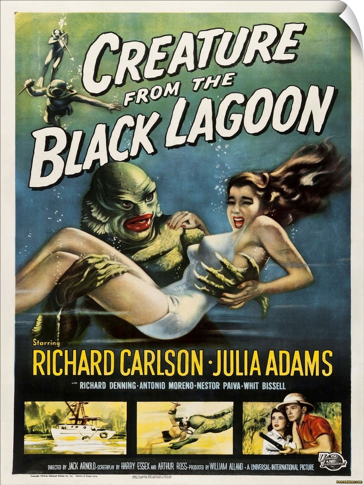Vintage movie poster for "Creature From The Black Lagoon"