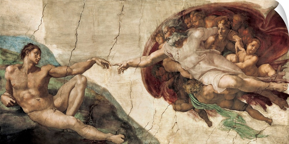 The Creation of Adam (1512) is a fresco painting by Michelangelo.