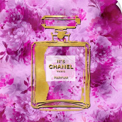 Gold Perfume on Pink Flowers