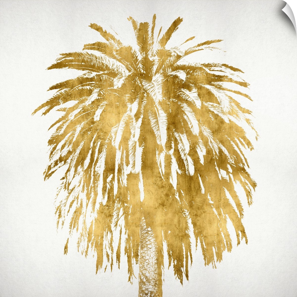 Gold palm tree on a white background.
