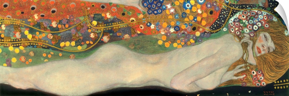A painting from the early 20th century shows nude female figures in provocative poses.
