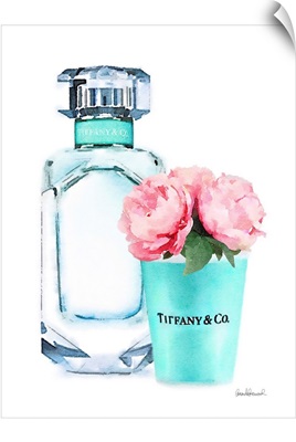 Teal Bottle With Roses